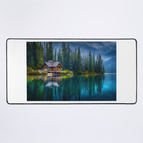 Item preview, Tranquil Cabin by Serene Lake in Nature's Embrace designed and sold by Artessie.