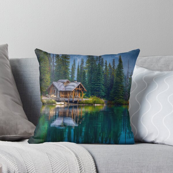 Item preview, Tranquil Cabin by Serene Lake in Nature's Embrace designed and sold by Artessie.