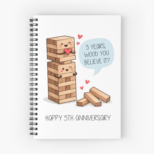 Item preview, Funny 5th Anniversary Card | Wood Anniversary | 5 Year Wedding Anniversary designed and sold by Aesthetic-Avenue.