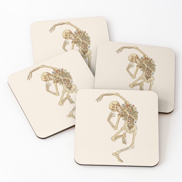 Item preview, Floral skeleton dancing in a groovy retro style - Light Colors Edition designed and sold by Shyla Marsare.