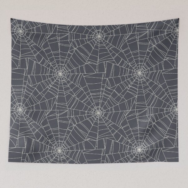 Item preview, Spooky Spiderwebs - White on Dark Gray designed and sold by Elizabeth Weglein.