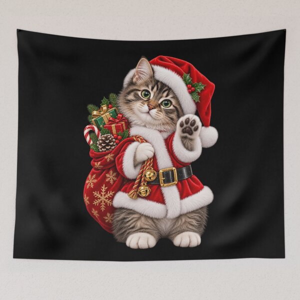 Item preview, Christmas Cat Santa Claus designed and sold by RockitBaby.