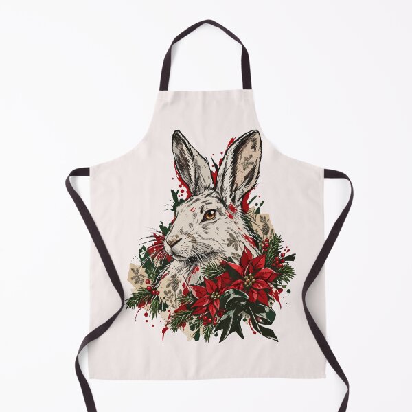 Item preview, White hare celebrates Christmas among poinsettias designed and sold by TaruHonu.