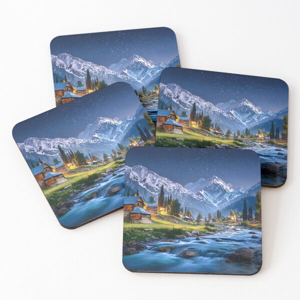 Item preview, Serene Mountain Valley with Night Sky and River designed and sold by Artessie.