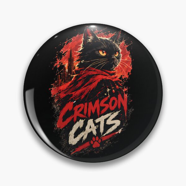 Artikelvorschau, Crimson Cats – Gothic-Kunst mit schwarzer Katze, Farbspritzern und rotem Umhang entworfen und verkauft von Retro Whiskers.