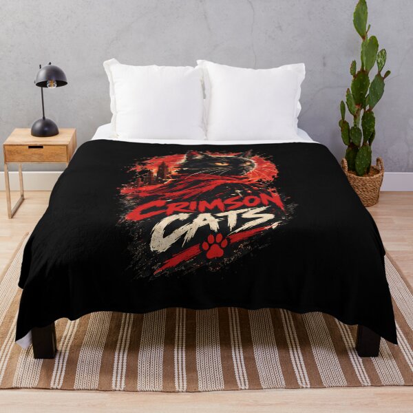 Item preview, Crimson Cats - Gothic Black Cat Paint Splatter Dark Fantasy Art Red Cape designed and sold by Retro Whiskers.