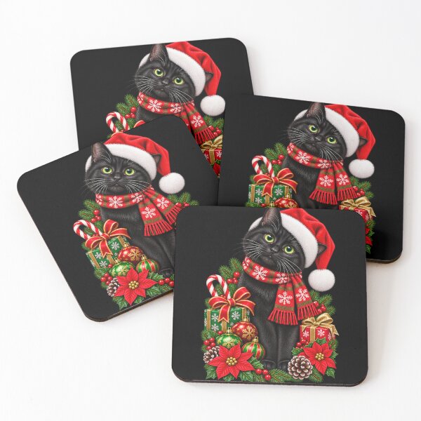 Item preview, Christmas Black Cat designed and sold by RockitBaby.
