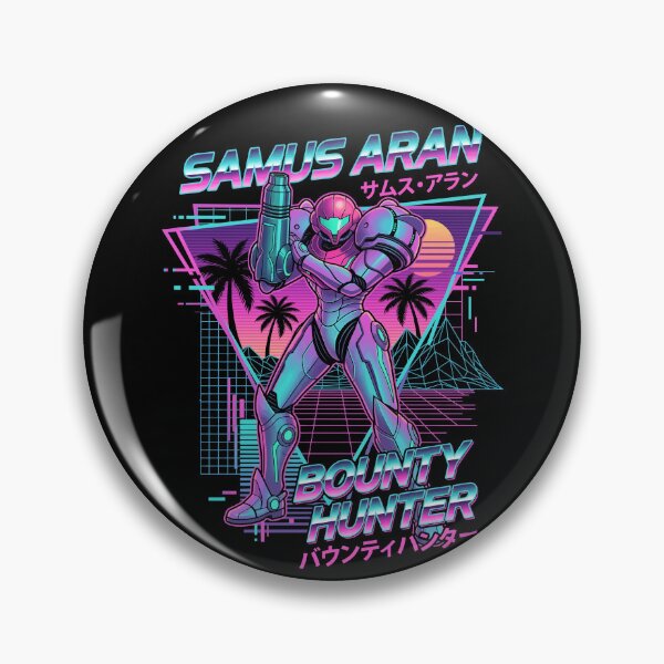 Item preview, Samus Aran Bounty Hunter Synthwave Retro 80s Metroid Outrun designed and sold by RatherCreative.