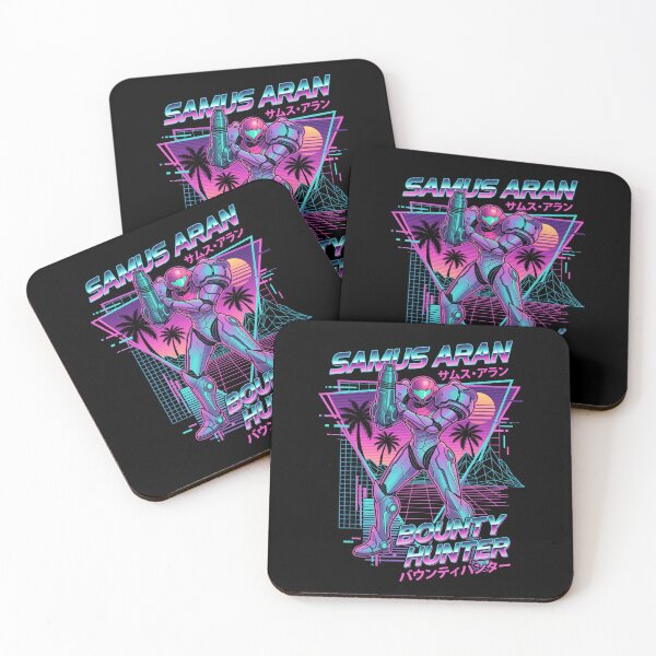 Item preview, Samus Aran Bounty Hunter Synthwave Retro 80s Metroid Outrun designed and sold by RatherCreative.