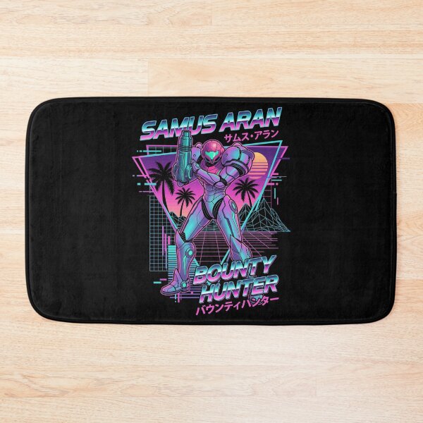 Item preview, Samus Aran Bounty Hunter Synthwave Retro 80s Metroid Outrun designed and sold by RatherCreative.