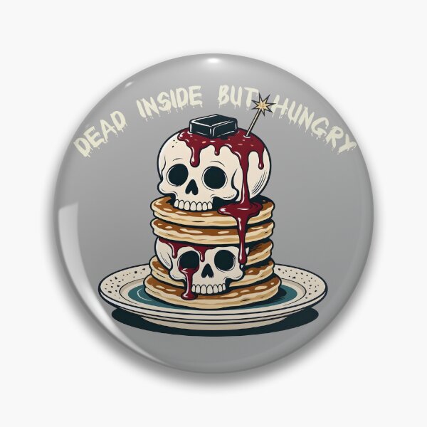 Artikelvorschau, Innerlich tot, aber hungrig – Lustige Gothic-Pfannkuchen mit Totenkopf-Motiv entworfen und verkauft von CraftyValley.
