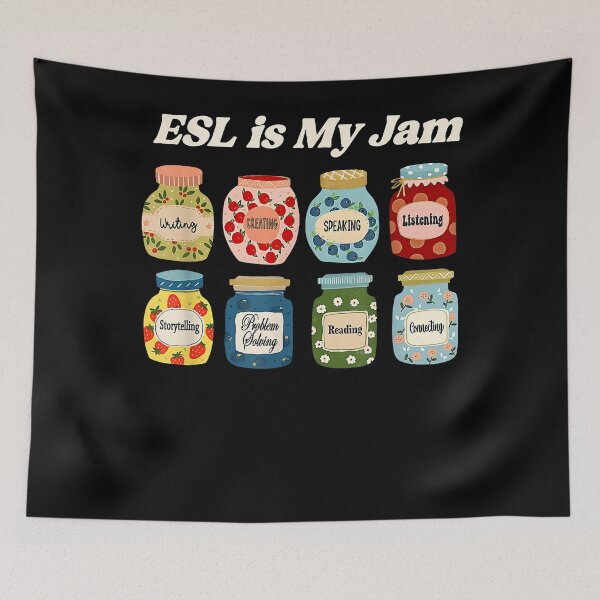 Item preview, ESL is My Jam English Teacher Christmas Ell ELD EL Ela designed and sold by IsmaelSay.