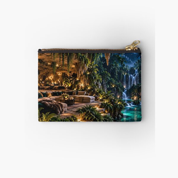 Item preview, Luxury Tropical Cave Retreat – Enchanted Waterfall Jungle Paradise designed and sold by IRON SIREN.