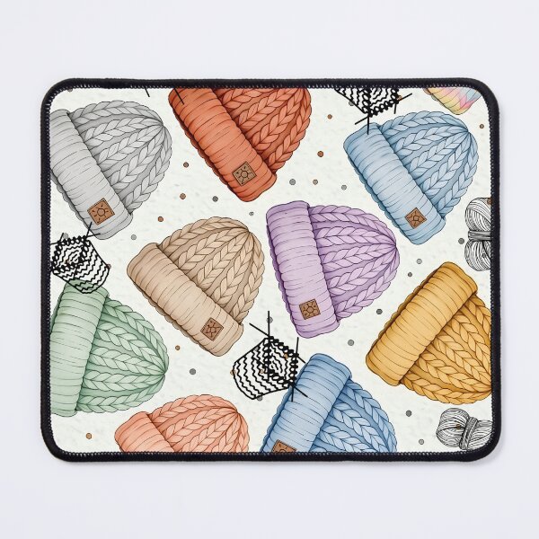 Item preview, Colorful knitted hats & balls of yarn – Cozy handmade pattern by PanaluPrint designed and sold by PanaluPrint .