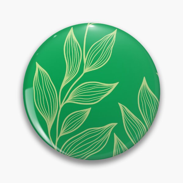 Item preview, Delicate Line Art Botanical Leaf Pattern - Light on Bright Green designed and sold by Frohyou.