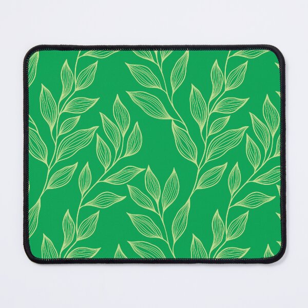Item preview, Delicate Line Art Botanical Leaf Pattern - Light on Bright Green designed and sold by Frohyou.