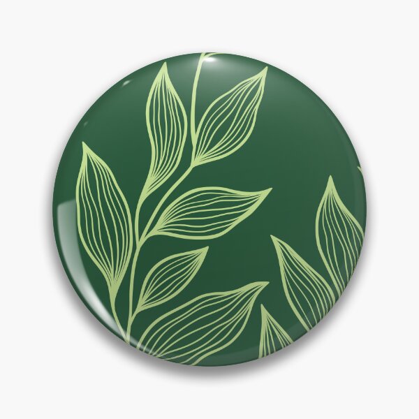 Item preview, Delicate Line Art Botanical Leaf Pattern - Light on Dark Green designed and sold by Frohyou.