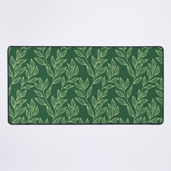 Item preview, Delicate Line Art Botanical Leaf Pattern - Light on Dark Green designed and sold by Frohyou.
