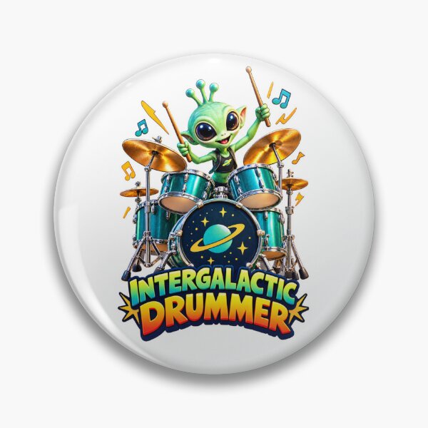 Item preview, Intergalactic Drummer Alien Space Rock Design designed and sold by AleksKos.