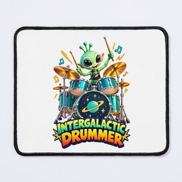 Item preview, Intergalactic Drummer Alien Space Rock Design designed and sold by AleksKos.
