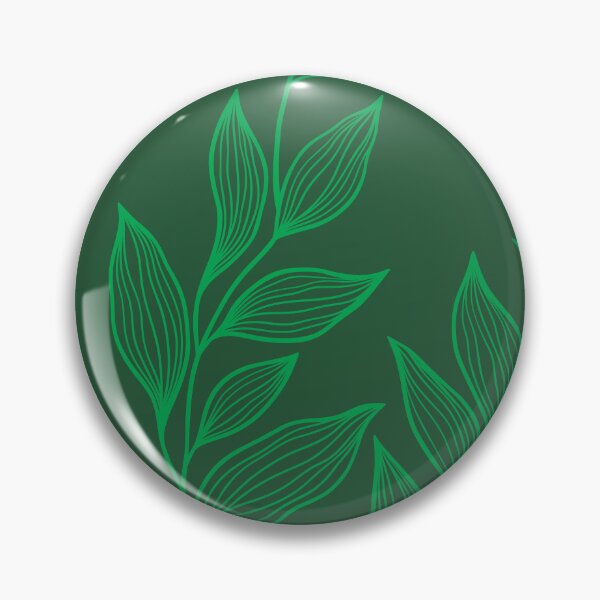 Item preview, Delicate Line Art Botanical Leaf Pattern - Bright on Dark Green designed and sold by Frohyou.