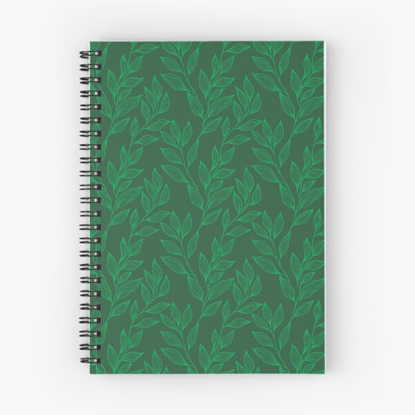 Item preview, Delicate Line Art Botanical Leaf Pattern - Bright on Dark Green designed and sold by Frohyou.