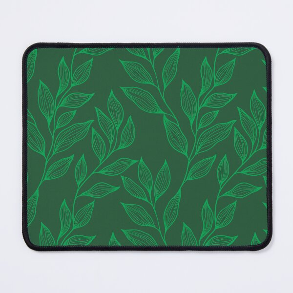 Item preview, Delicate Line Art Botanical Leaf Pattern - Bright on Dark Green designed and sold by Frohyou.