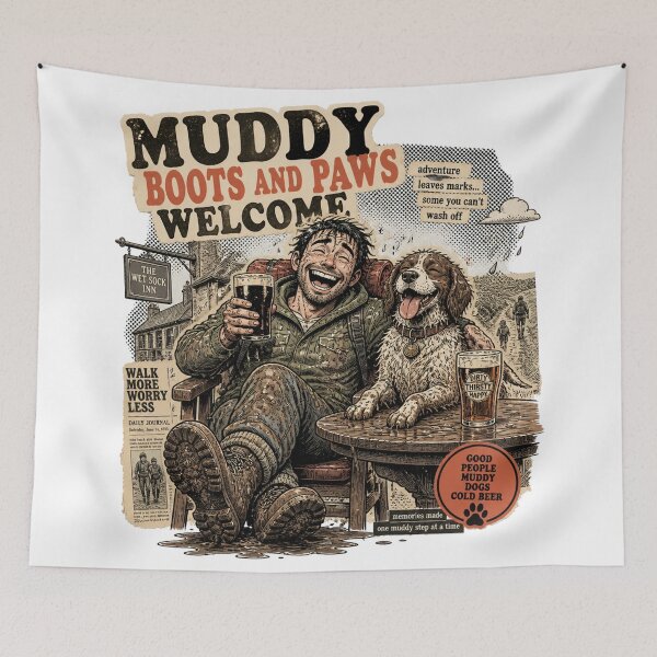Item preview, Muddy boots and paws pub designed and sold by Talpha.
