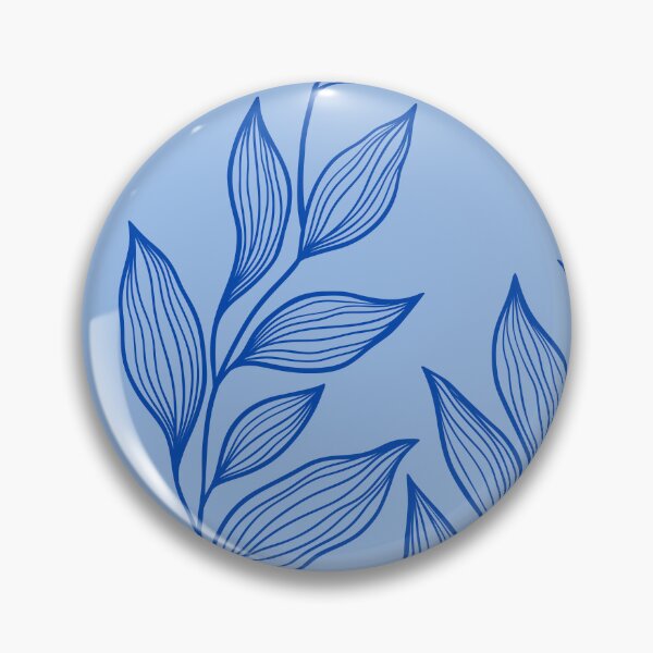 Item preview, Delicate Line Art Botanical Leaf Pattern - Bright on Light Blue designed and sold by Frohyou.