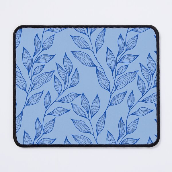 Item preview, Delicate Line Art Botanical Leaf Pattern - Bright on Light Blue designed and sold by Frohyou.