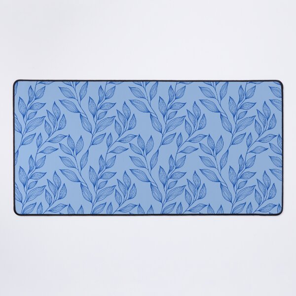 Item preview, Delicate Line Art Botanical Leaf Pattern - Bright on Light Blue designed and sold by Frohyou.
