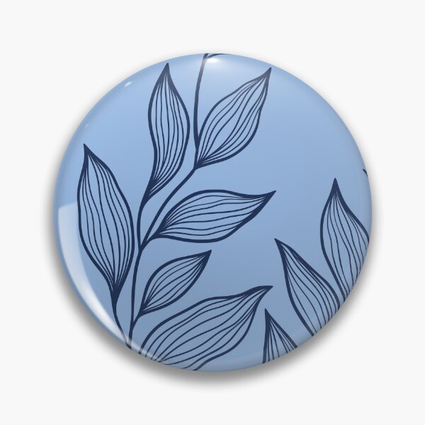 Item preview, Delicate Line Art Botanical Leaf Pattern - Dark on Light Blue designed and sold by Frohyou.
