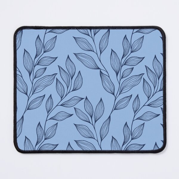 Item preview, Delicate Line Art Botanical Leaf Pattern - Dark on Light Blue designed and sold by Frohyou.