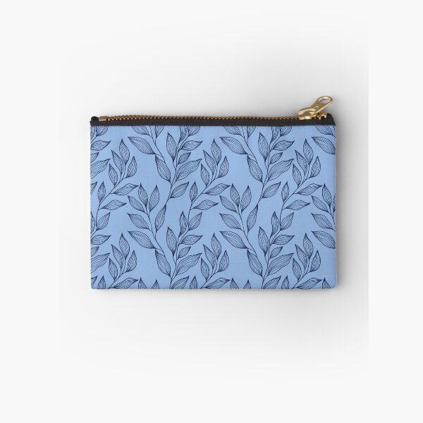 Item preview, Delicate Line Art Botanical Leaf Pattern - Dark on Light Blue designed and sold by Frohyou.