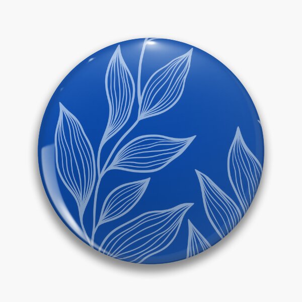 Item preview, Delicate Line Art Botanical Leaf Pattern - Light on Bright Blue designed and sold by Frohyou.
