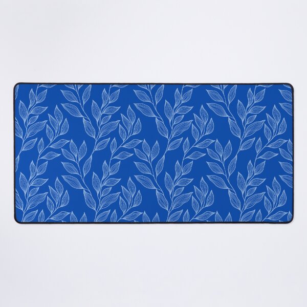 Item preview, Delicate Line Art Botanical Leaf Pattern - Light on Bright Blue designed and sold by Frohyou.