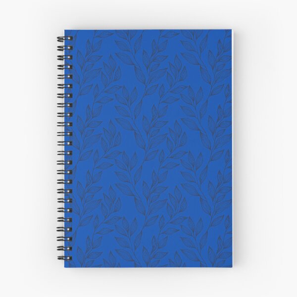 Item preview, Delicate Line Art Botanical Leaf Pattern - Dark on Bright Blue designed and sold by Frohyou.
