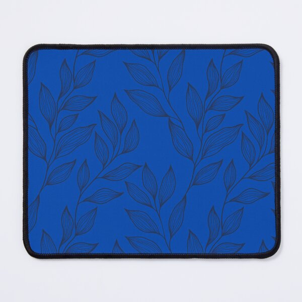 Item preview, Delicate Line Art Botanical Leaf Pattern - Dark on Bright Blue designed and sold by Frohyou.