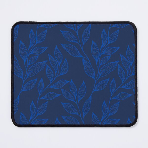 Item preview, Delicate Line Art Botanical Leaf Pattern - Bright on Dark Blue designed and sold by Frohyou.