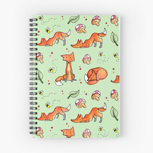 Item preview, Foxes Mushrooms and Bees Pattern Green designed and sold by Lea Morris.