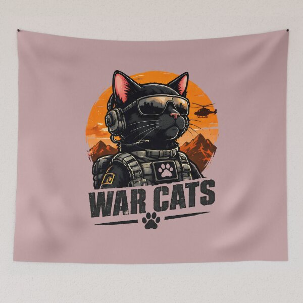Item preview, War Cats - Military Tactical Cat Soldier Special Ops Army Humor T-Shirt designed and sold by Retro Whiskers.