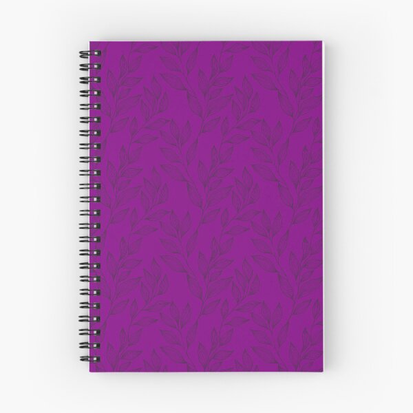 Item preview, Delicate Line Art Botanical Leaf Pattern - Dark on Bright Purple designed and sold by Frohyou.