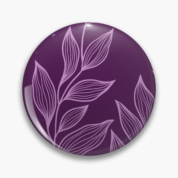 Item preview, Delicate Line Art Botanical Leaf Pattern - Light on Dark Purple designed and sold by Frohyou.