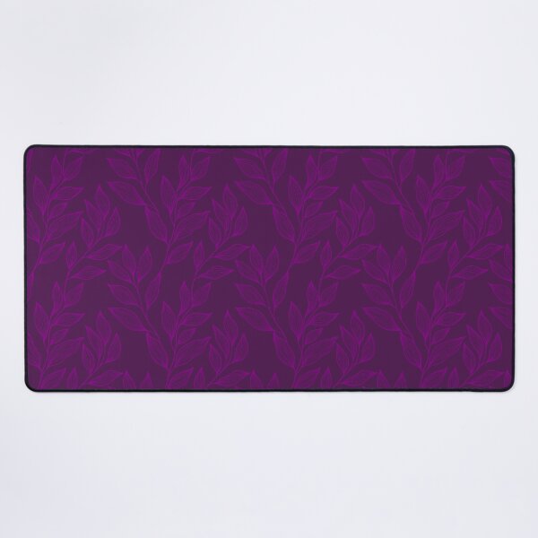Item preview, Delicate Line Art Botanical Leaf Pattern - Bright on Dark Purple designed and sold by Frohyou.