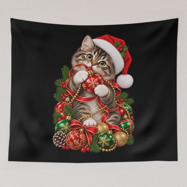 Item preview, Cat and Christmas Ornaments designed and sold by RockitBaby.