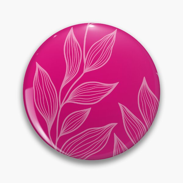 Item preview, Delicate Line Art Botanical Leaf Pattern - Light on Bright Pink designed and sold by Frohyou.