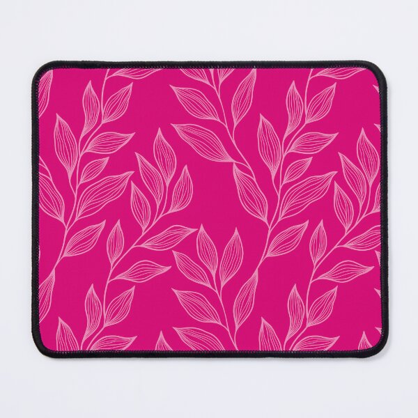 Item preview, Delicate Line Art Botanical Leaf Pattern - Light on Bright Pink designed and sold by Frohyou.