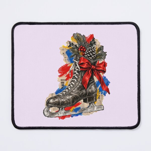 Item preview, Antique Skate Among Holly, Ink, and Christmas Cutouts designed and sold by TaruHonu.