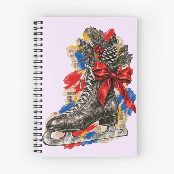 Item preview, Antique Skate Among Holly, Ink, and Christmas Cutouts designed and sold by TaruHonu.