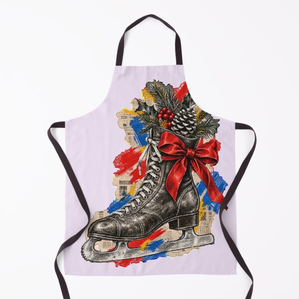 Item preview, Antique Skate Among Holly, Ink, and Christmas Cutouts designed and sold by TaruHonu.